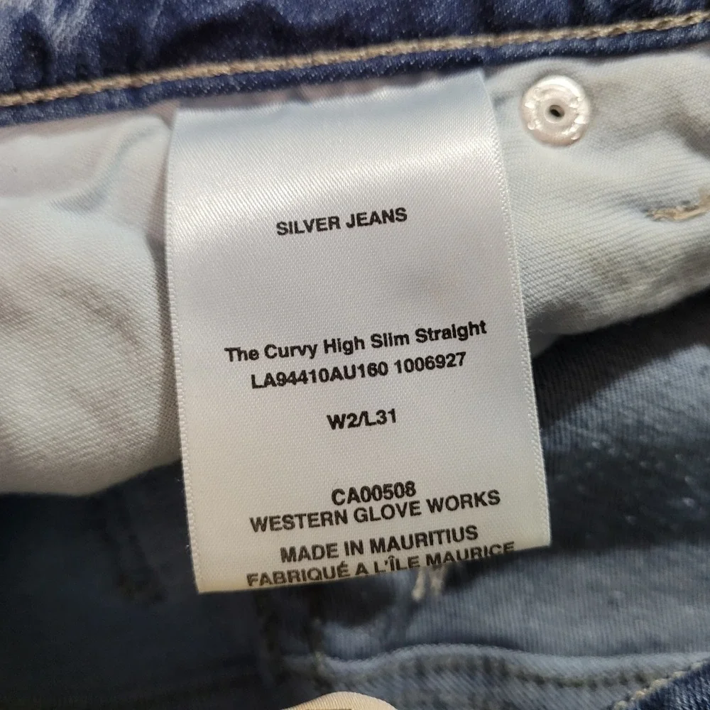 Silver Jeans Authentic Denim Womens‎ 2 Curvy High Slim Straight 25x32 *